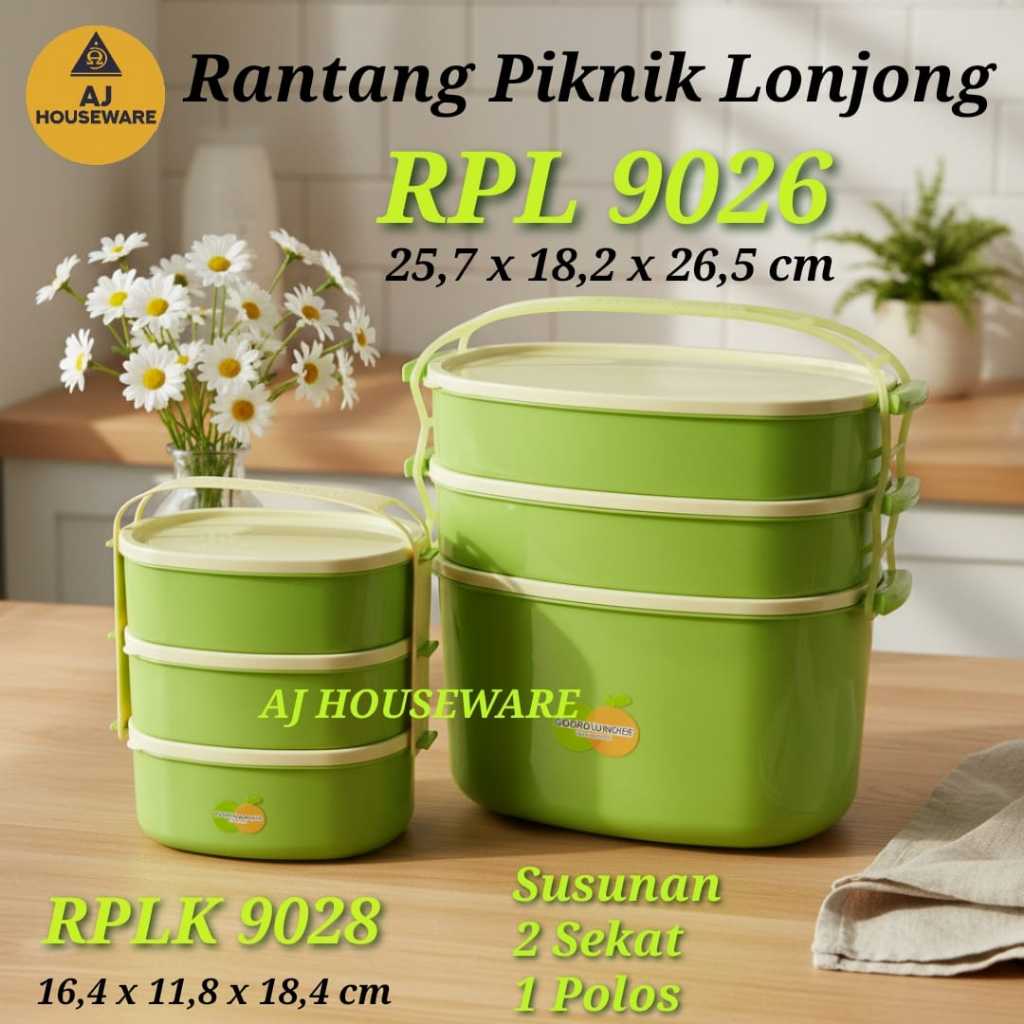 BEST SALE RPS 160-4 160-3 RANTANG SUSUN PLASTIK SEGI /RANTANG PIKNIK SUSUN 4 PINK GOLDEN LEMON
