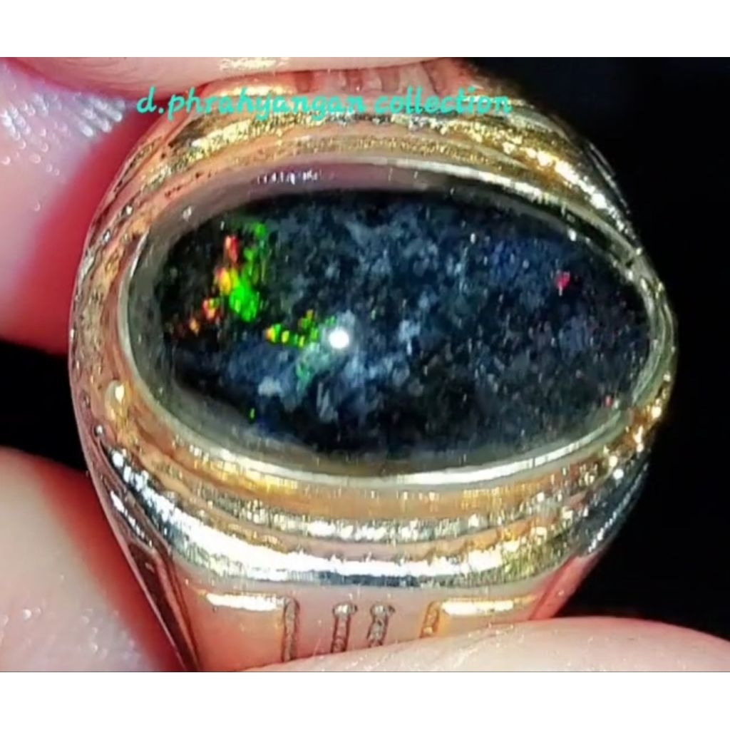 cincin black opal jarong solid natural asli Banten