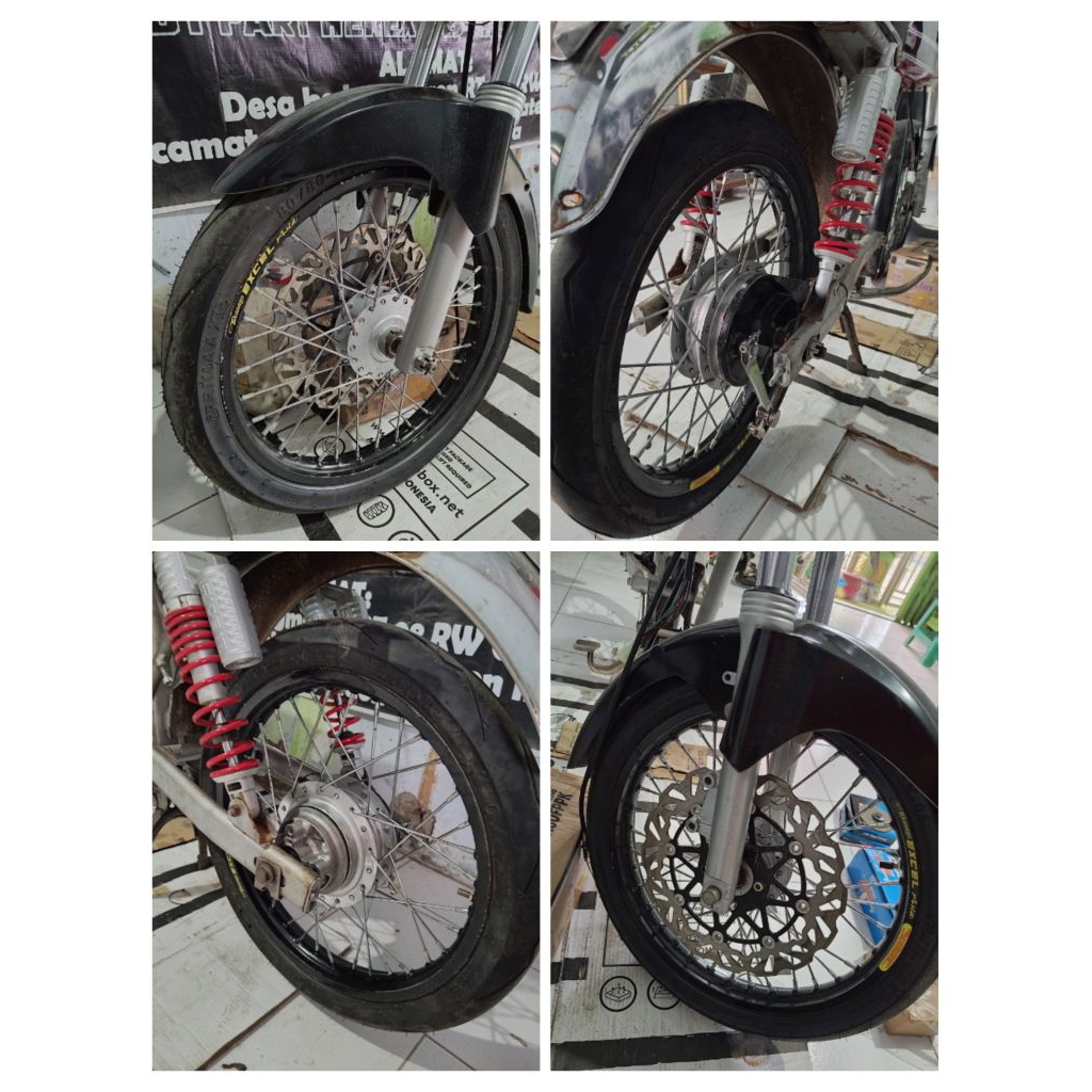 VELG RUJI DEPAN BELAKANG SET BAN TINGGAL PASANG PNP CB GL MP TIGER RX KING RING 17