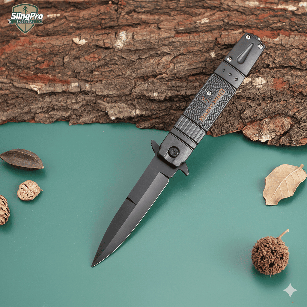 Outdoor Pisau Lipat Berkemah Survival Tactical Hunting Knife 22cm Original