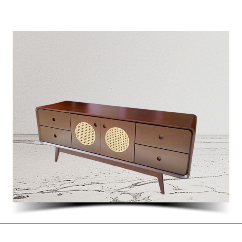 MEJA TV BIFET TV MINIMALIS MODERN BUFET RETRO KAYU JATI