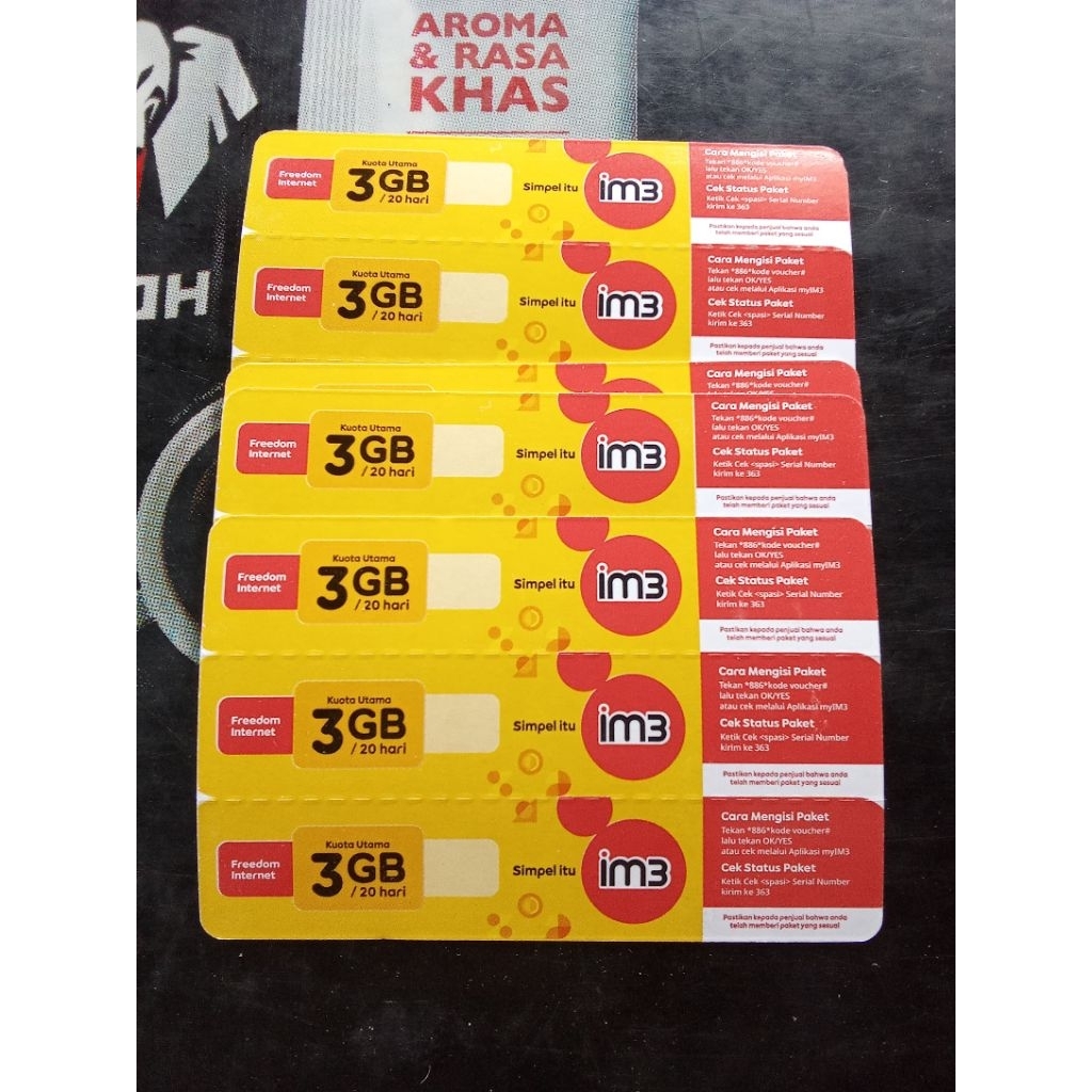 Voucher ORI Indosat Freedom Internet 3GB 20Hari+Bonus Kuota 1GB (Jatim, Jateng, BALINUSRA)