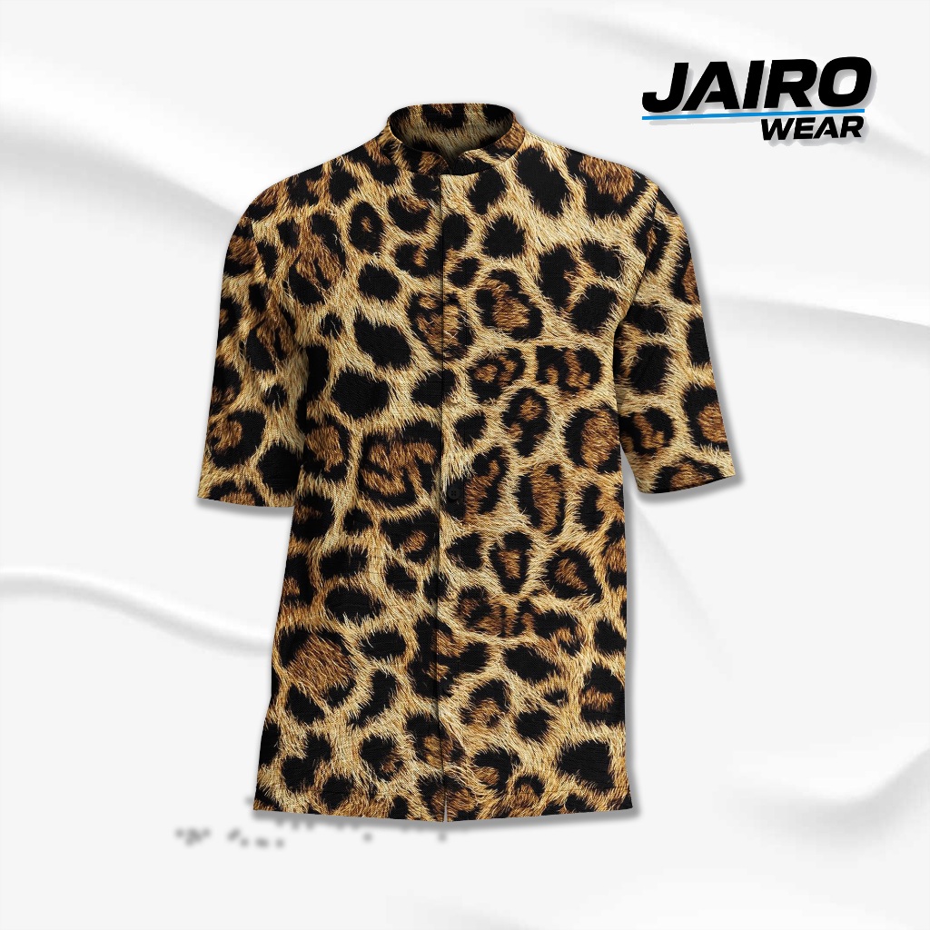 JAIRO Kemeja Koko Pria Sanghai Leopard Macan Tutul Premium | JR-KOKO1