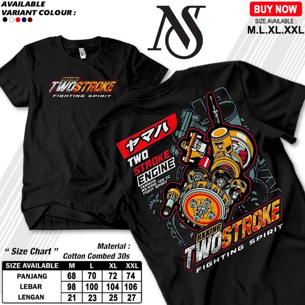 Kaos Two Stroke Engine Yamaha RX King / Kaos Distro Pria Wanita Kaos Oblong Nyaman Simpel Keren Terb