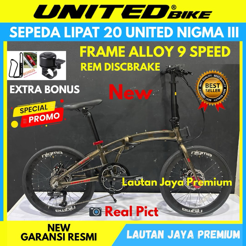 Sepeda Lipat 20 Folding Bike United Nigma III Terbaru
