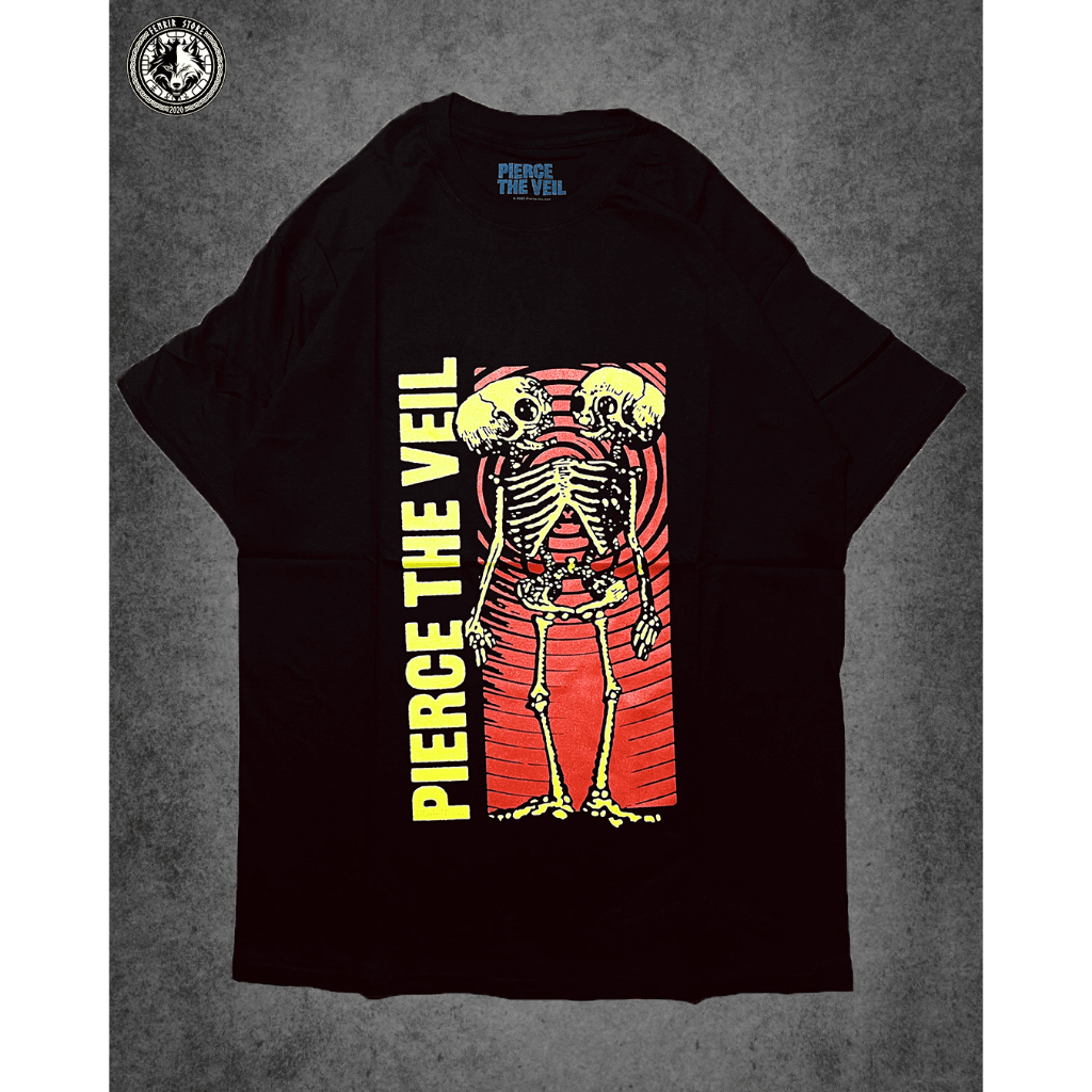 Kaos Band Pierce The Veil - Wavy Skeleton Official Licensed Original T-Shirt
