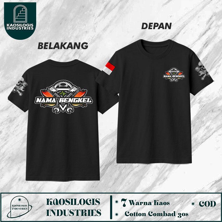 Kaos Bengkel Montir Bisa Custom Nama bengkel Terbaru 2025- Kaosilogis