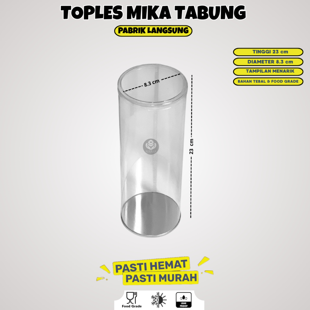 Toples Kue / Toples Plastik Tabung / Mika Kue Kering / Toples Jar Tabung Toples / WTB23