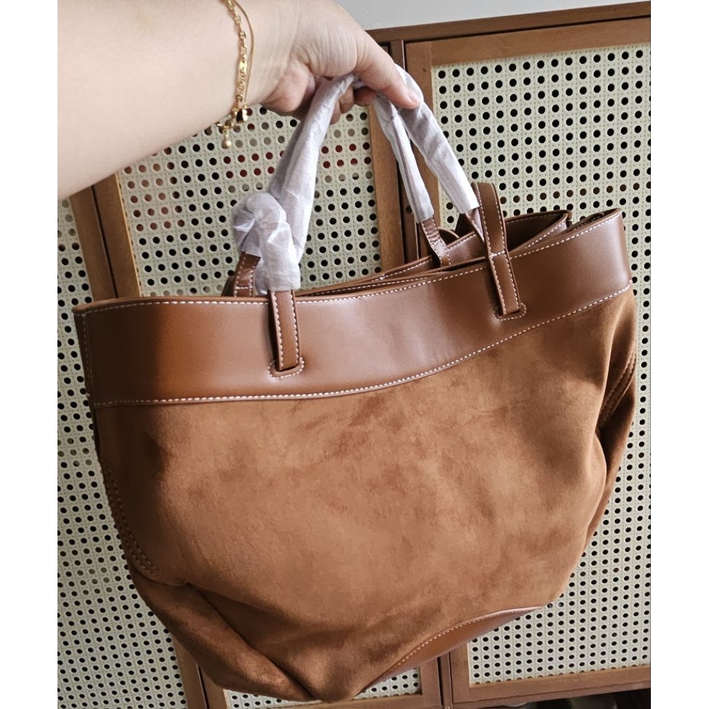 Polene suede brown bag
