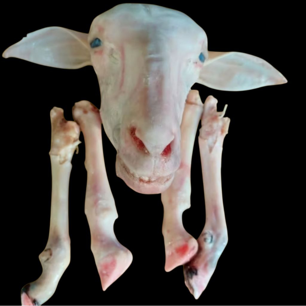 Kepala dan Kaki Kambing komplit ( 1 kepala dan 4pcs kaki )