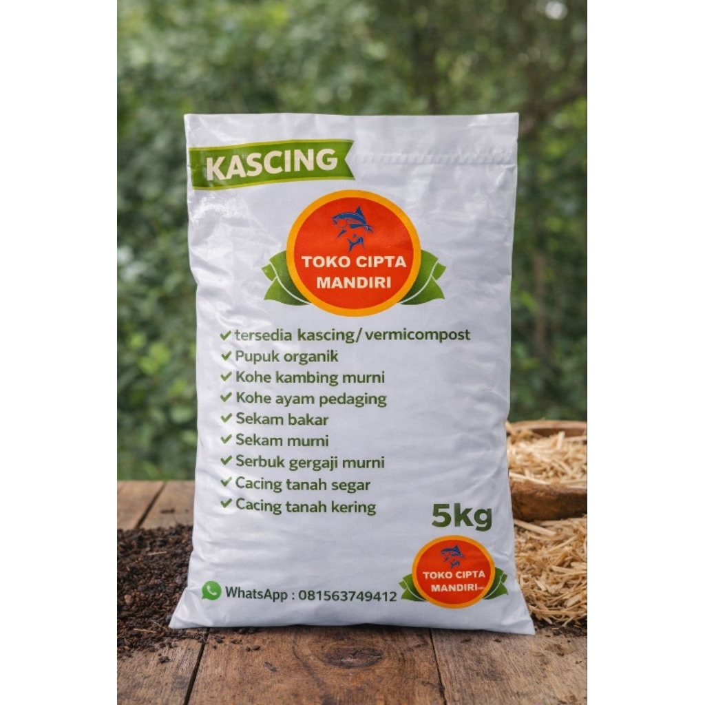 kascing pupuk organik vermicompost 5 kg kascing vermicompost kascing pupuk organik penyubur tanaman 