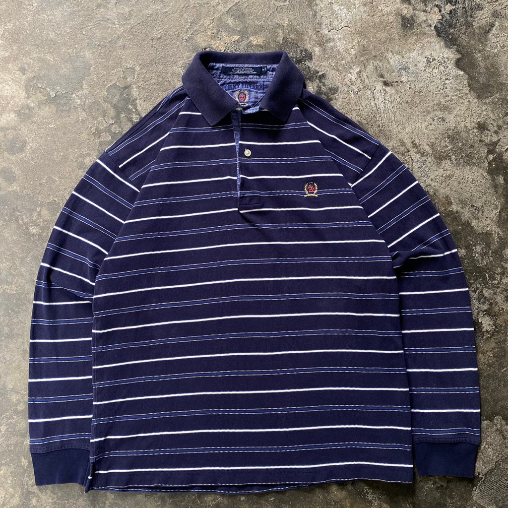 Tommy Hilfiger Striped Long Sleeve Polo Shirt scnd prlvd original