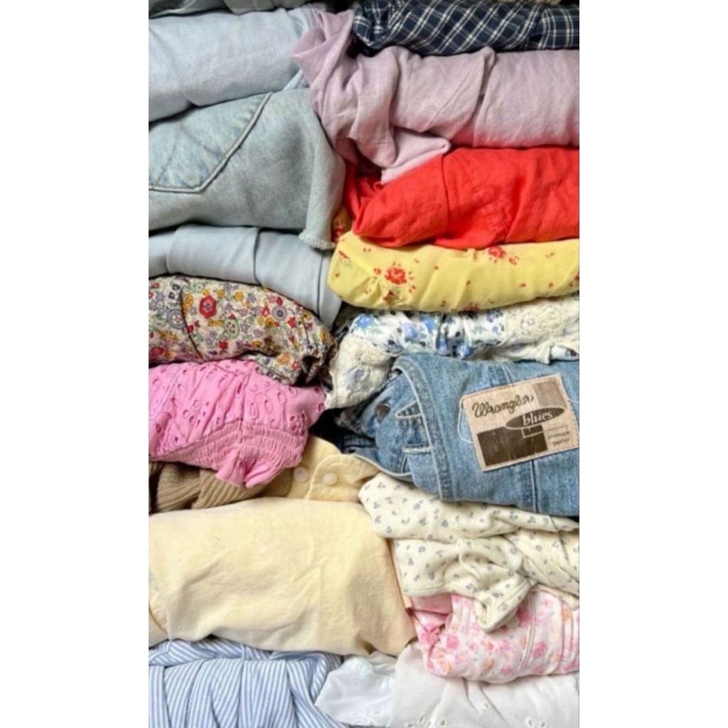 preloved atasan, jeans, rok, bawahan, jacket uv