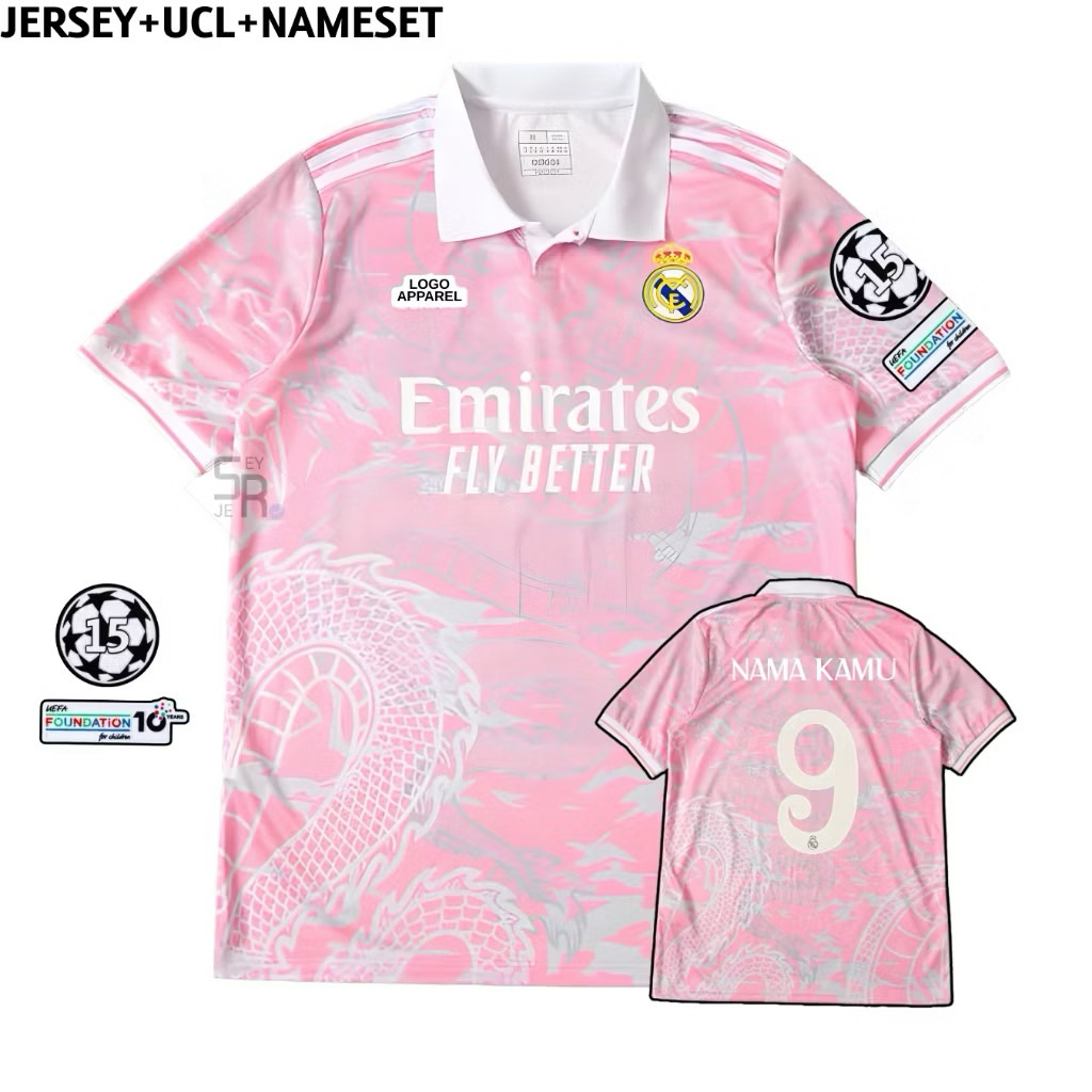 Jersey Real Madrid Naga Pink 2025 2026 - Jersey Madrid Naga Terbaru Grade Original