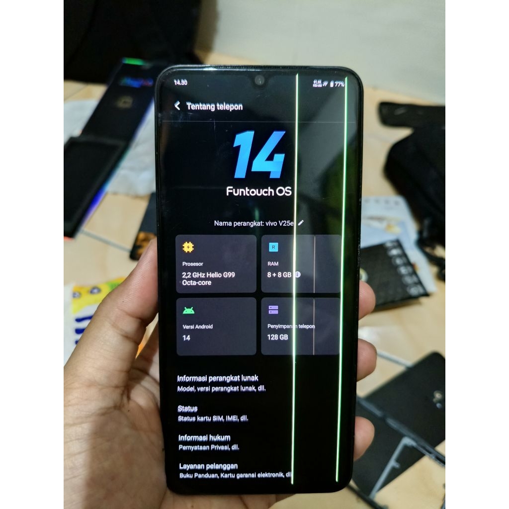 LCD Oled Ori Copotan Vivo V25e minus 2 garis
