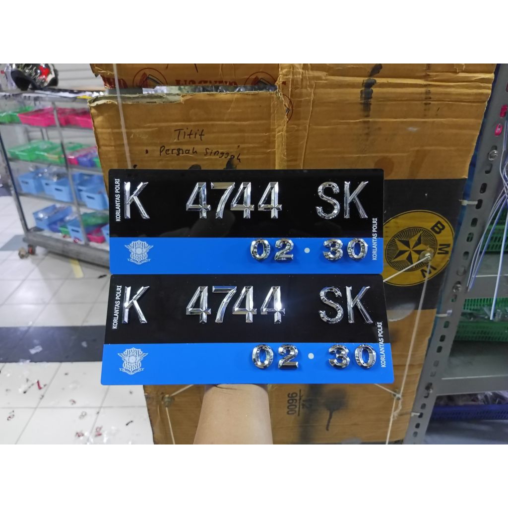 PLAT NOMOR MOTOR LISTRIK / PLAT TIMBUL CHROME MOTOR LISTRIK