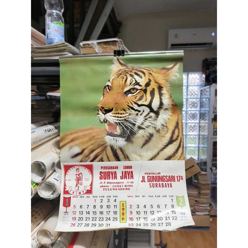KOLEKSI KALENDER LAMA KALENDER JADUL KALENDER TAHUN 1986 SUHUN SURYA JAYA TULUNGAGUNG