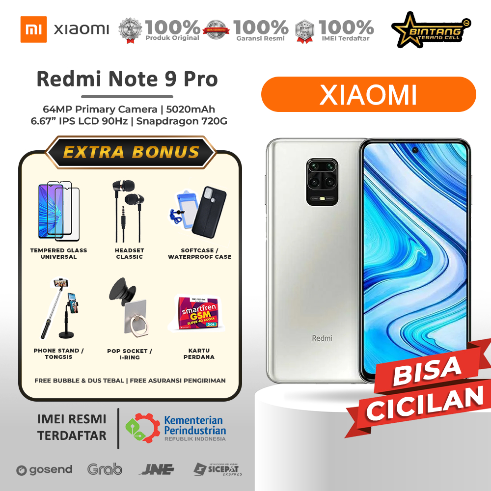 XIAOMI REDMI NOTE 9 RAM 4/64GB GARANSI RESMI