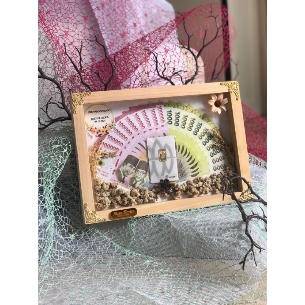 Mahar pernikahan rustic / mahar box frame