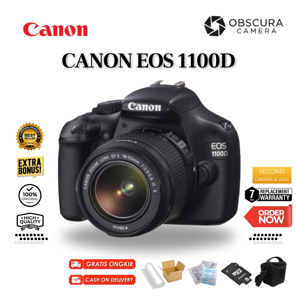Canon EOS 1100D Kit 18-55mm IS II Kamera DSLR Second Murah Bergaransi | Obscura Camera