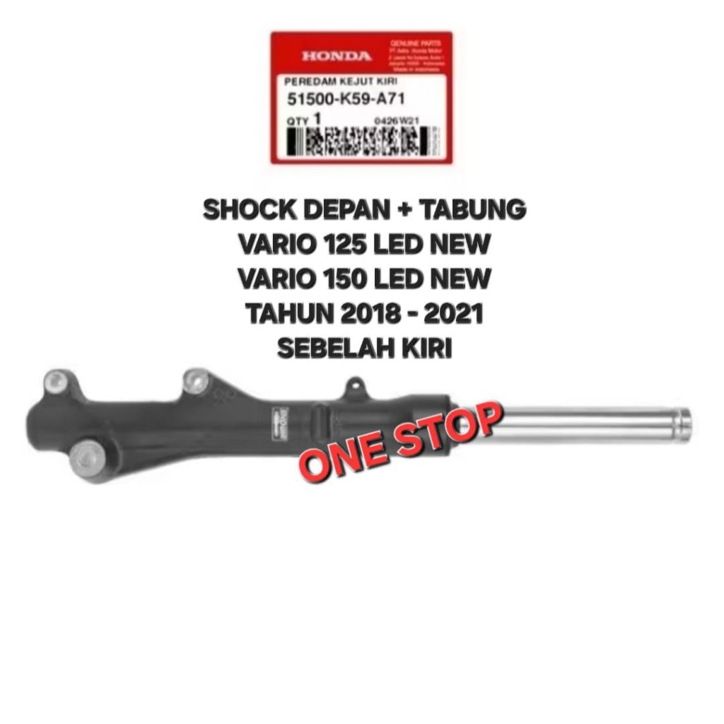 SHOCK SHOK DEPAN PLUS TABUNG KIRI VARIO 125 150 LED NEW TAHUN 2018 - 2021 51500-K59-A71 ORIGINAL