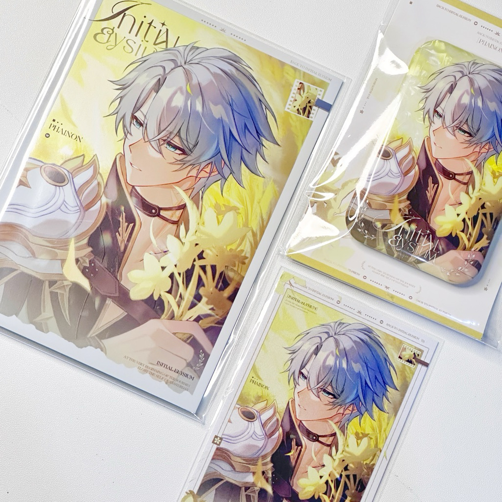 [HSR Fanmerch] Initial Eysium - Phainon Postcard, Photocard, Badge