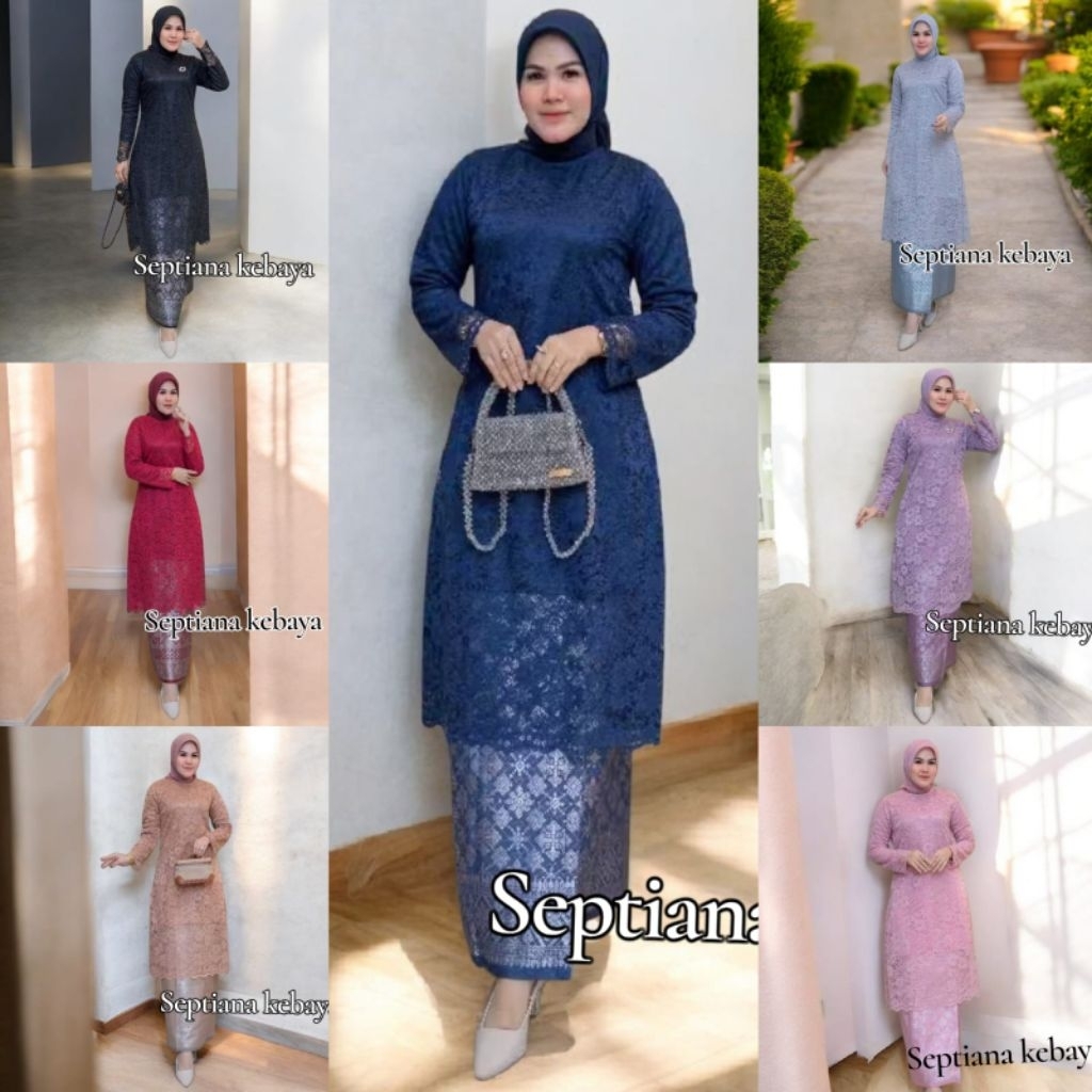 kebaya tunik brokat jumbo set rok songket premium / kebaya modern brokat tunik ukuran M L XL XXL XXX