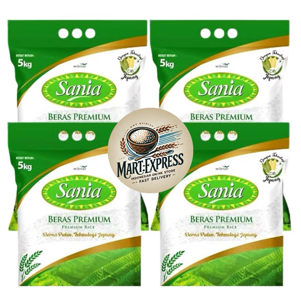 1 Ball Beras 5kg (Isi 4 pack) (Sania, Sumo, Anak Raja, Raja Ultima, Raja Platinum)