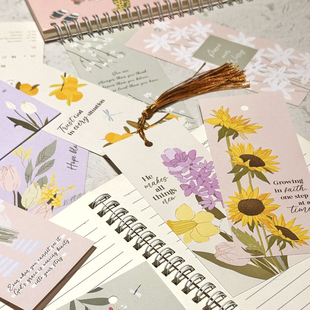 [ELAVO] Calendar Bookmark Aesthetic Pembatas Buku Kalender Bunga Cantik Dengan Quote Motivasi