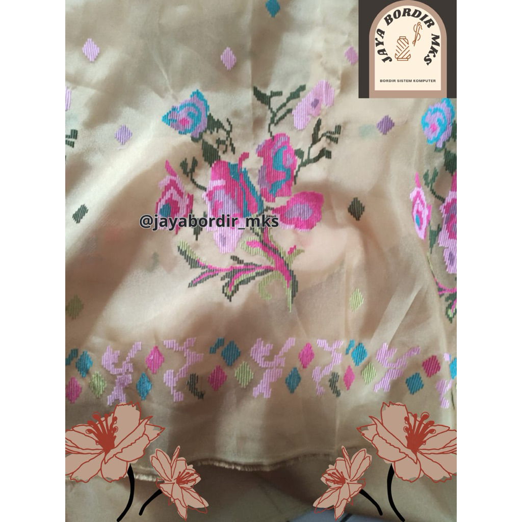 Organza Bordir motif lagosi