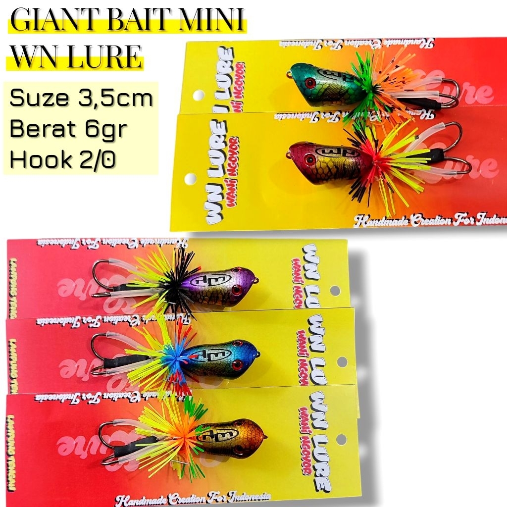 GIANT BAIT MINI RATTLE WN LURE. umpan casting gabus. lure casting gabus