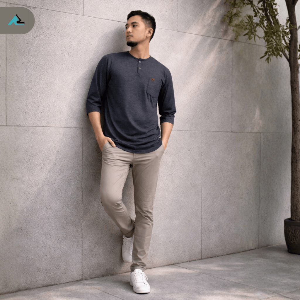 AZLINA Baju Koko Pria Berbahan Kaos Nyaman Dipakai