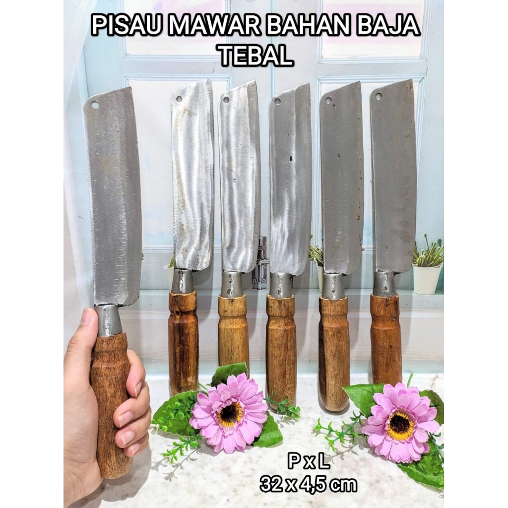 Pisau Dapur MAWAR Bahan Baja 1 PCS - Pisau Pemotong Kelapa Bahan Baja - Pisau Dapur Cocok Untuk Poto