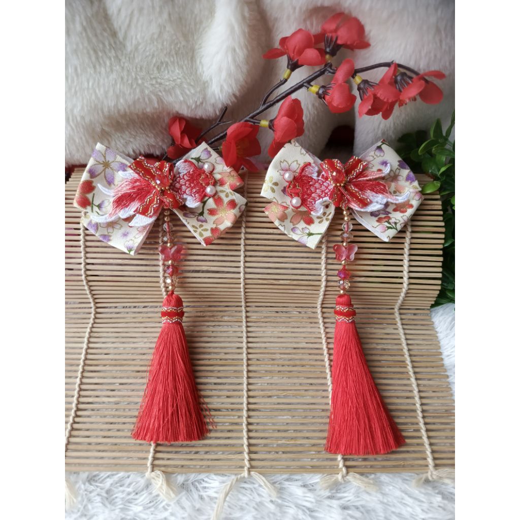 Jepit rambut imlek Lucky Fish/pita rambut anak/pita imlek/aksesoris rambut