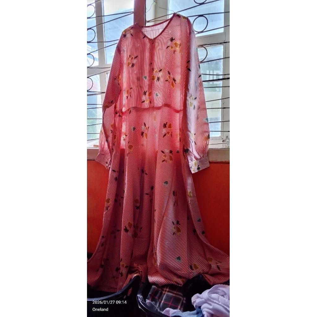 setelan gamis dan jilbab untuk hamil jumbo