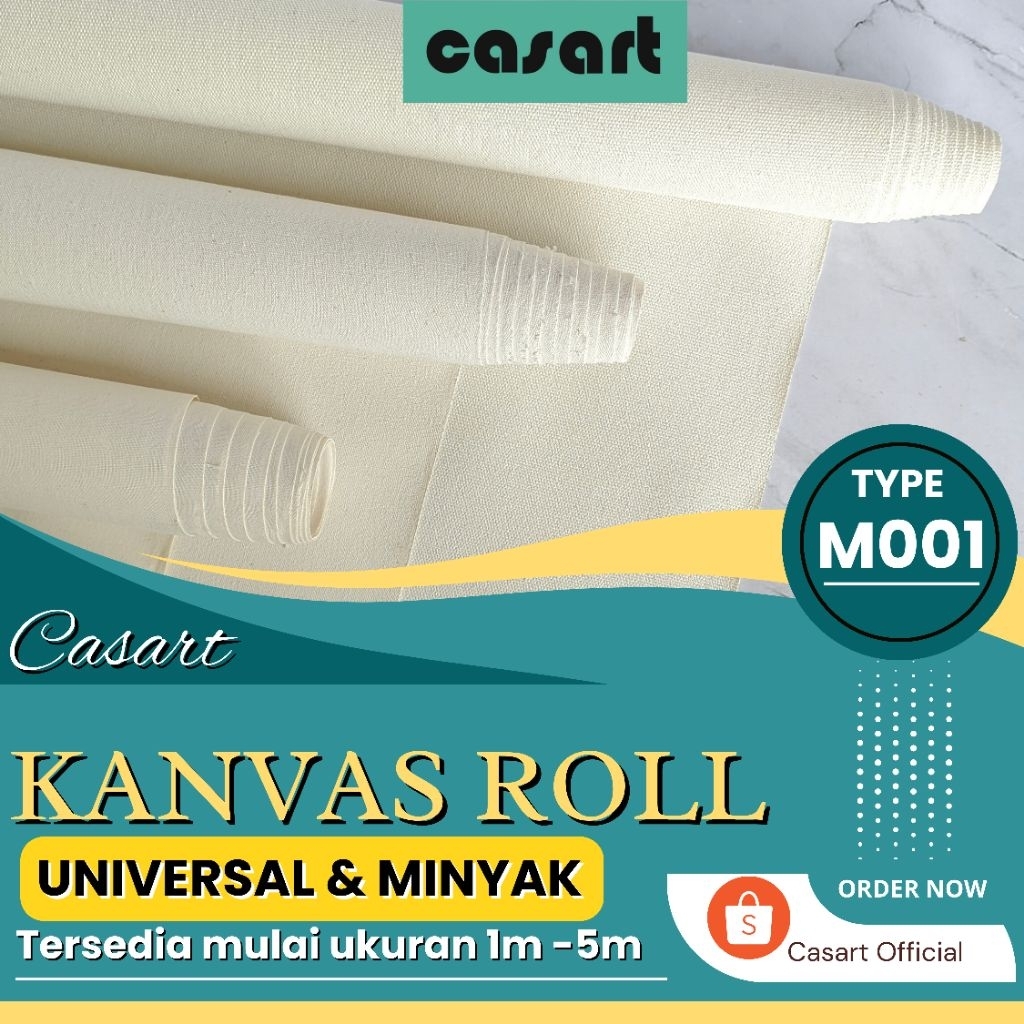 Kain Kanvas Lukis Roll - Kanvas Roll - CASART Siap Pakai M001