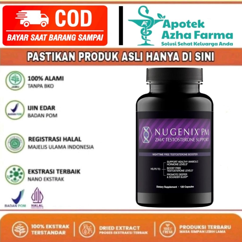 Nugenix PM ZMA - Penambah Testosteron Malam Hari dan Dukungan Tidur, 90 Kapsul, 100% Alami, Tanpa BK