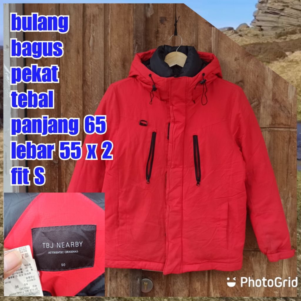jaket gunung outdoor puffer gelembung winter salju bulang bulu angsa merah tbj nearby s