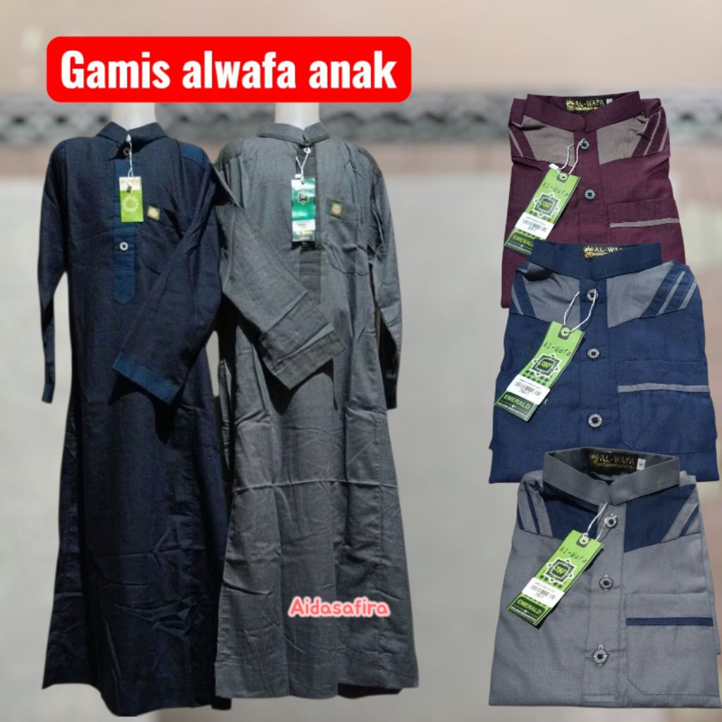 (AL-WAFA) JUBAH GAMIS ANAK LAKI-LAKI AL-WAFA/GAMIS AL-WAFA/JUBAH GAMIS ANAK 4-13 TAHUN MERK AL-WAFA