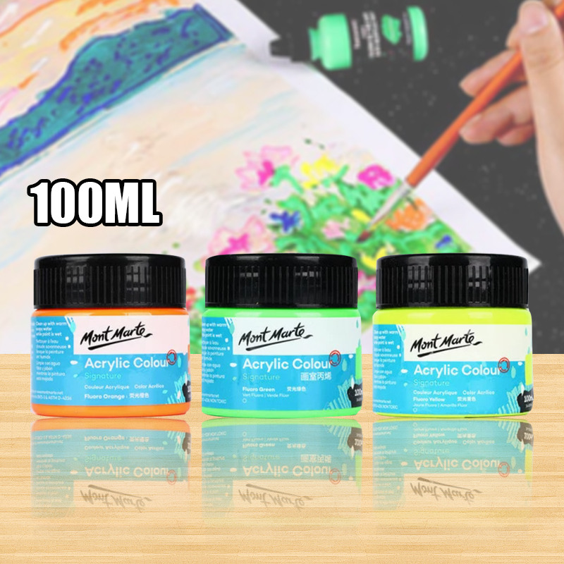 Cat Akrilik Cat Glow In The Dark 100ml Cat Lukis Custom Painting Sepatu, Jaket, Tasi, Boneka Plester