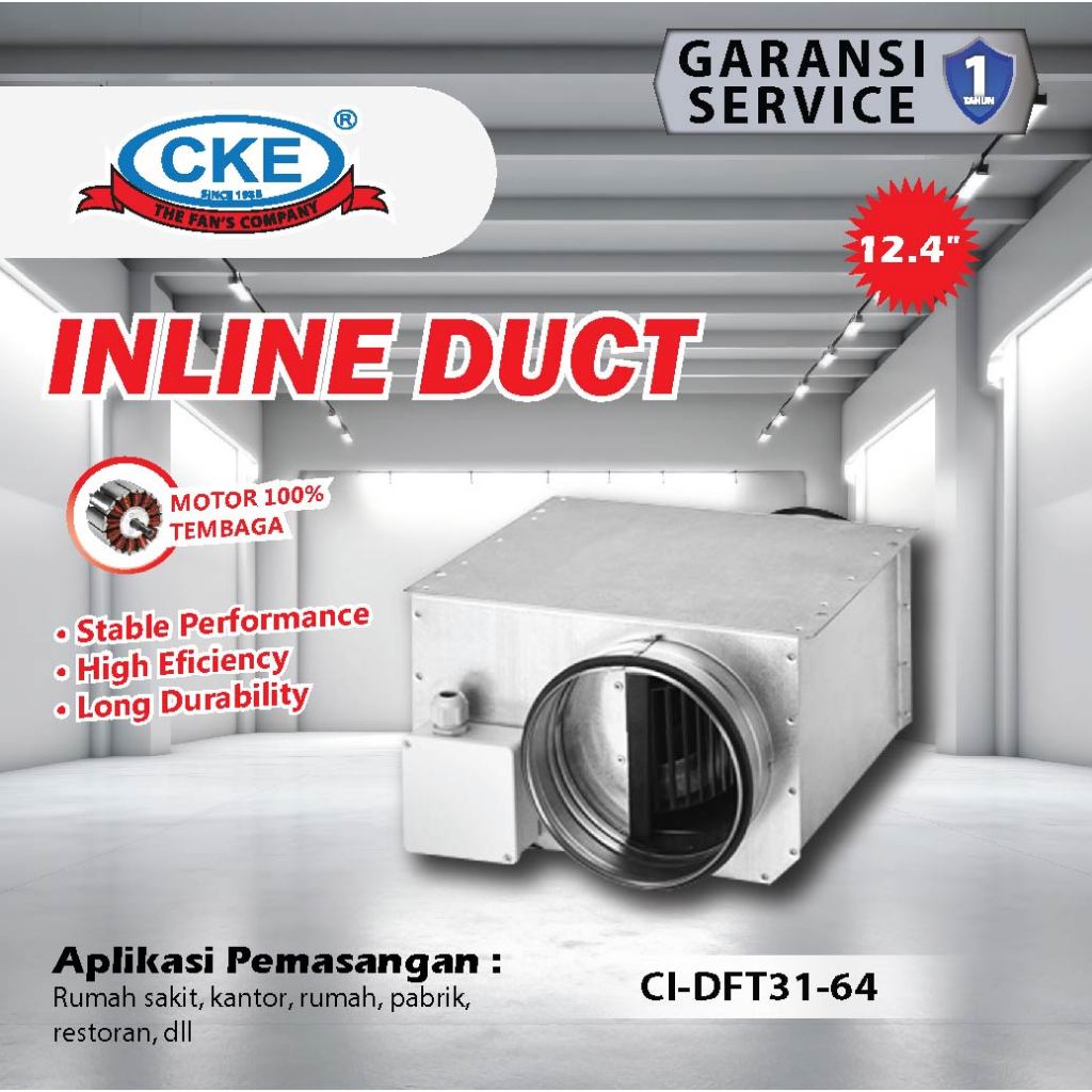 CKE Inline Duct Fan 12.4 Inch Duct Inline Blower