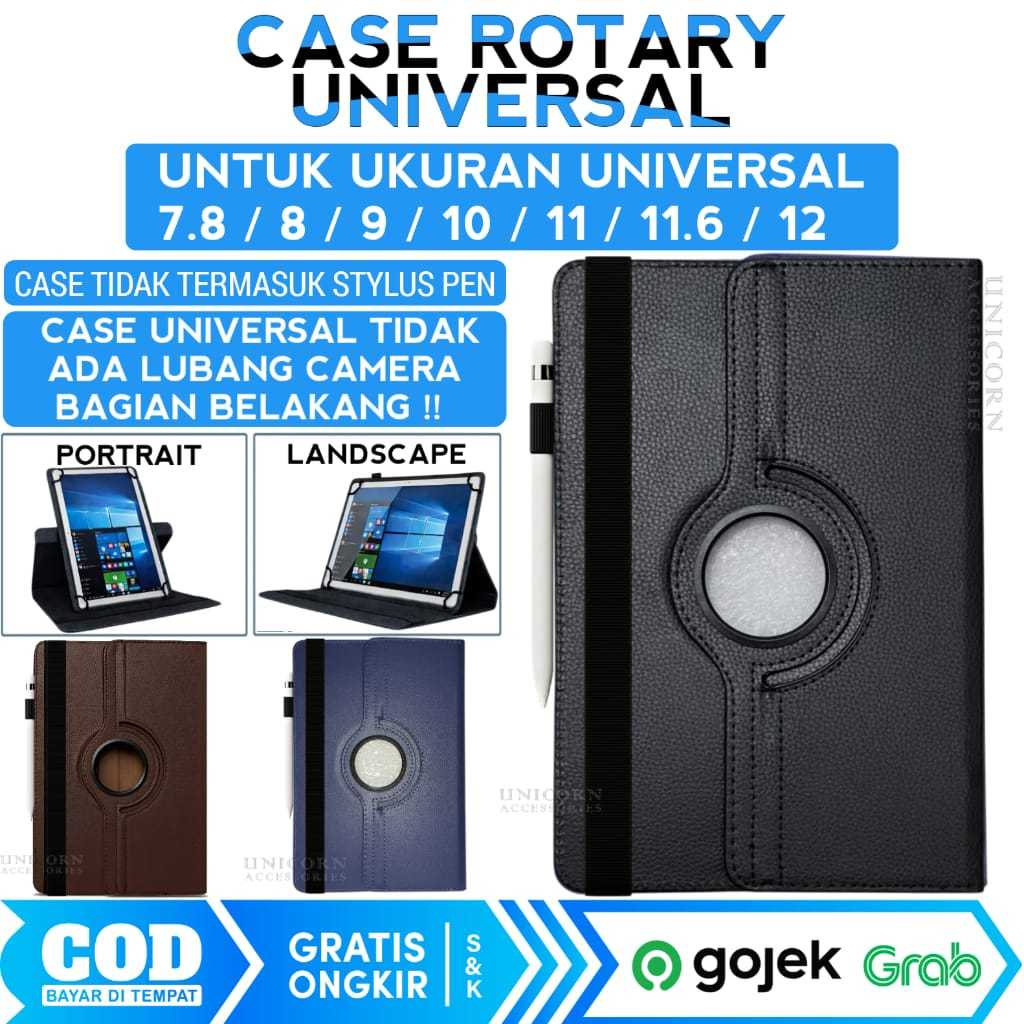 Case Huawei DOCOMO DTAB D01K 10 inci Casing Rotary Flip Book Cover Slot pen Universal Sarung tablet 