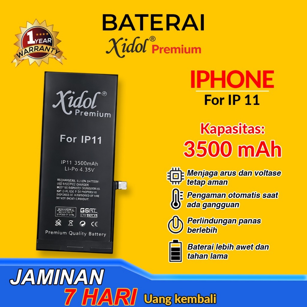 GARANSI BATERAI XIDOL IPHONE 11 IPHONE 11 PRO IPHONE 11 PRO MAX BATTERY BATRE PREMIUM