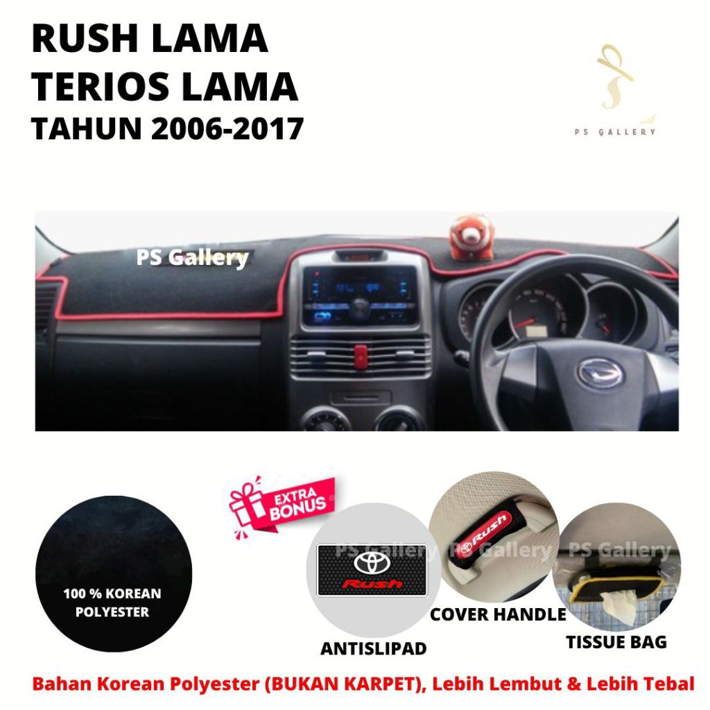 Aksesoris Premium Alas Cover Dashboard Mobil Rush / Terios Lama