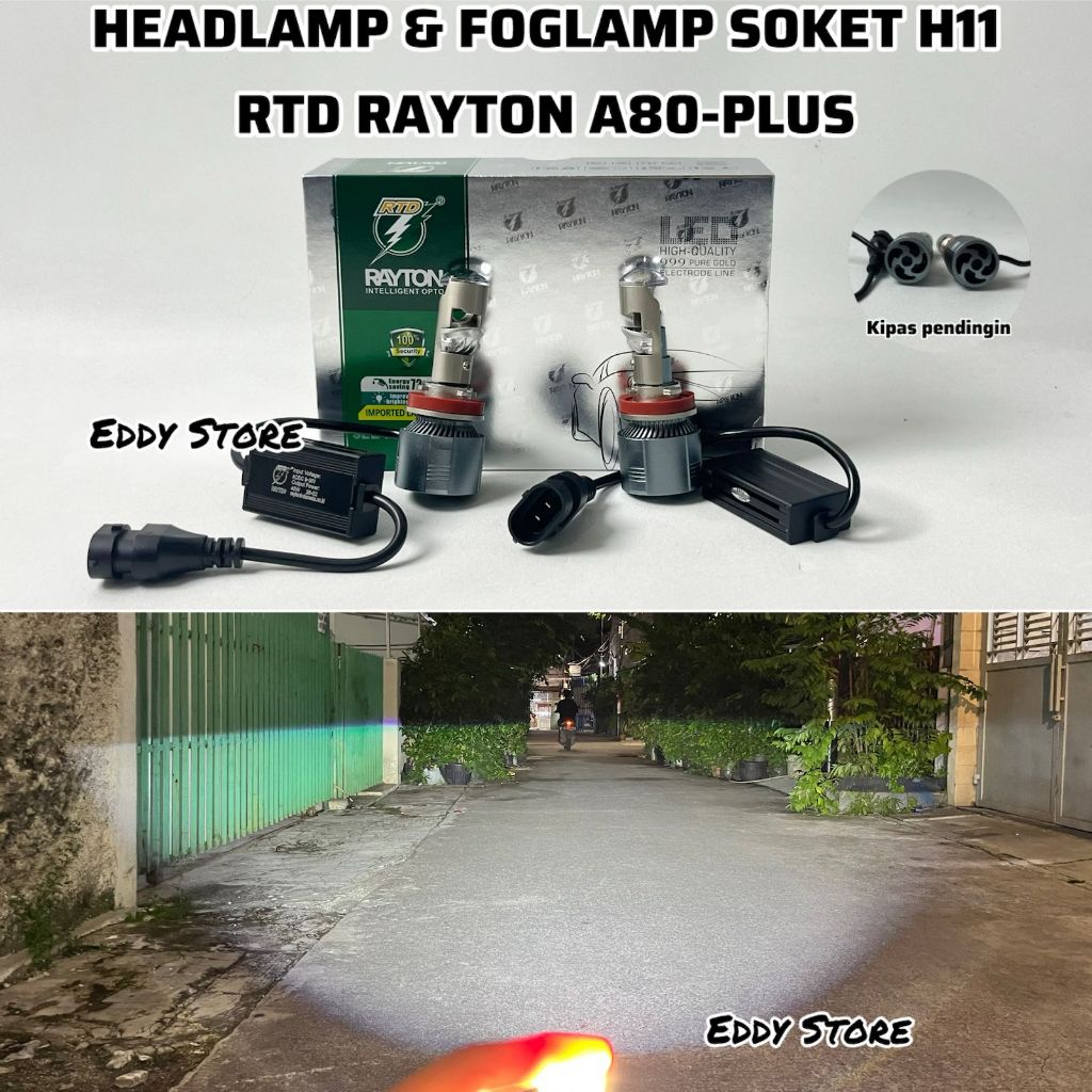 RTD RAYTON A80-PLUS - Lampu Utama Dan Foglamp Soket H11 Led