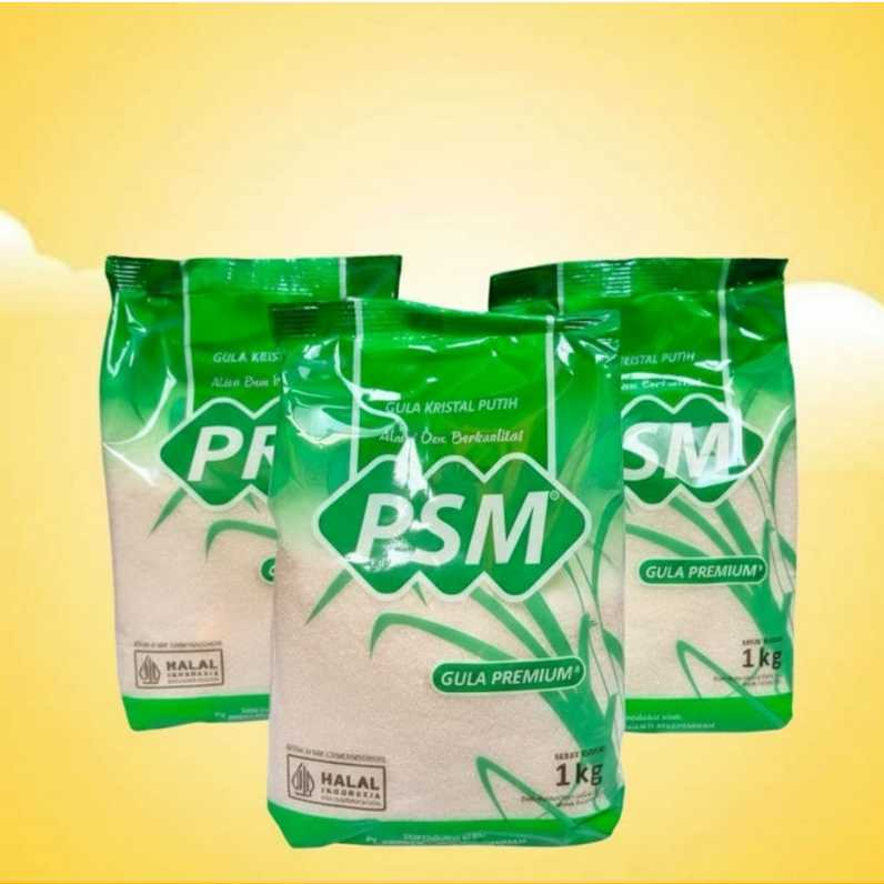 GULA PASIR PREMIUM KEMASAN MERK PSM 1KG / GULA PASIR PSM 1KG/ GULA PREMIUM