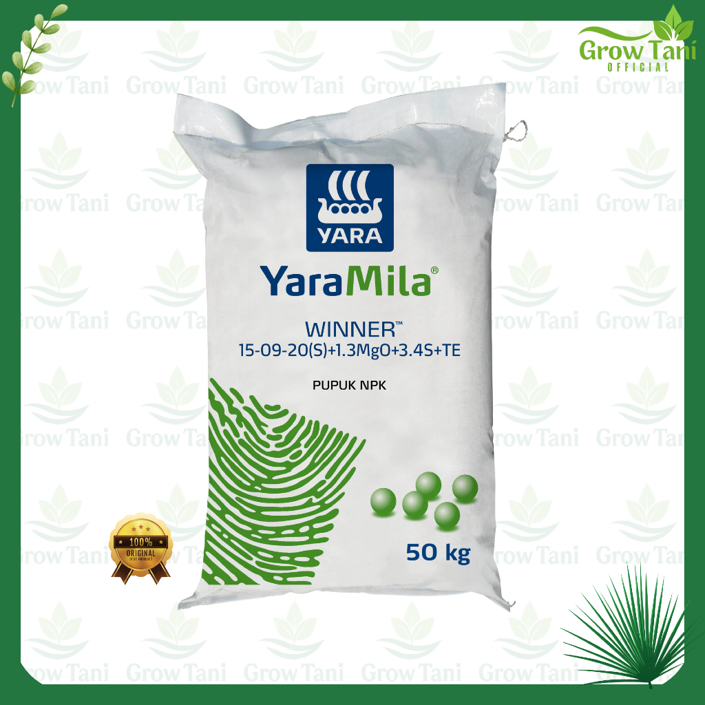Yara Yaramila Winner 15-09-20S+TE Pupuk Majemuk NPK Grower 1Kg Original Pabrik untuk Fase Generatif 