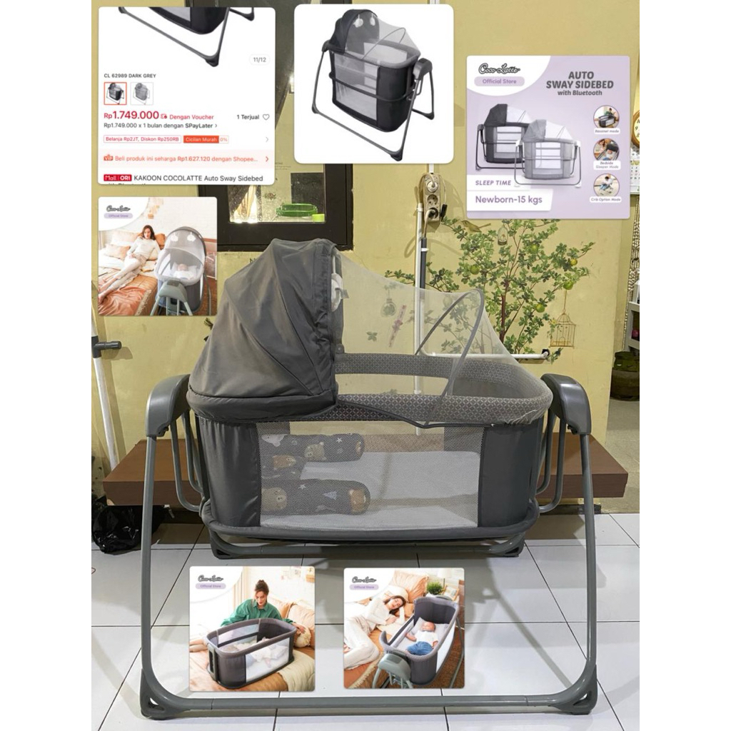 tempat tidur bayi+ayunan otomatis ada musiknya juga