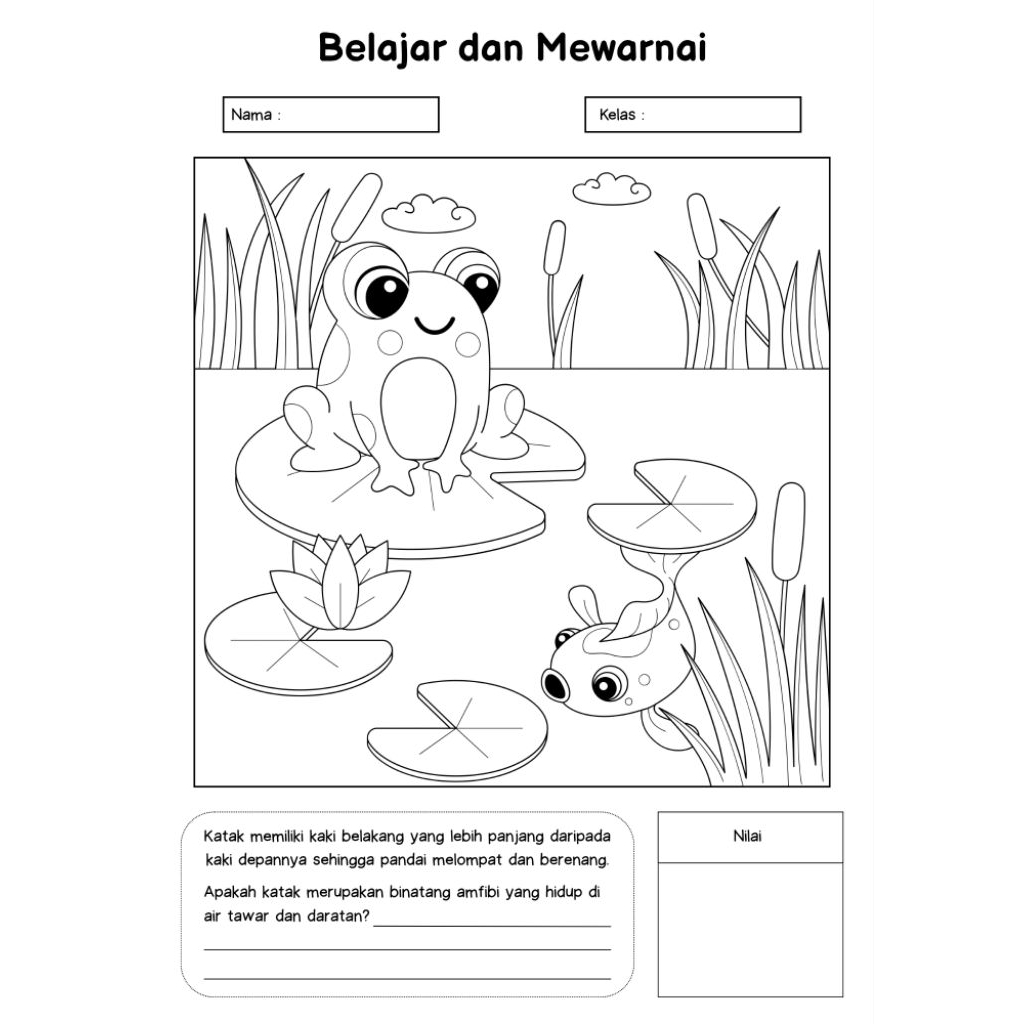 20 lembar kertas mewarna anak