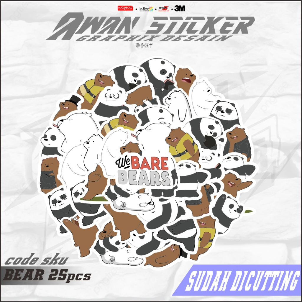 STICKER PACK WE BARE BEAR 2 | STICKER TUMBLER | STIKER LAPTOP KOPER HELM